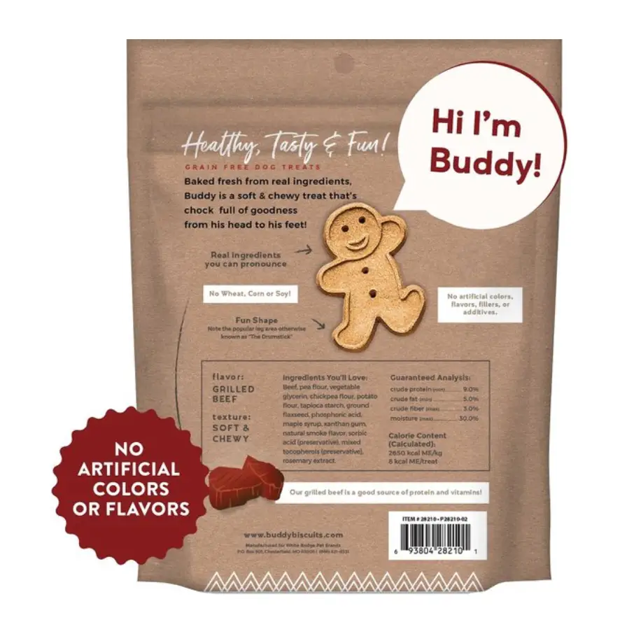 Buddy Biscuits Grain-Free Soft & Chewy with Grilled Beef Dog