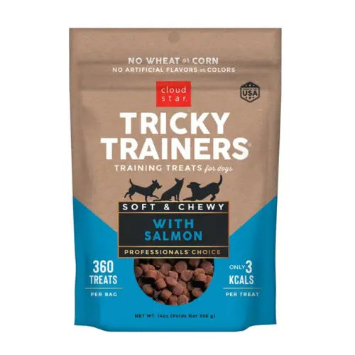 Cloud Star Chewy Tricky Trainers Salmon Flavor Dog Treats
