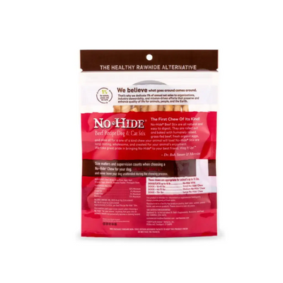 Earth Animal No-Hide Long Lasting Natural Rawhide Alternative Beef Recipe Stix Chew Dog & Cat Treat Sticks, 10 count
