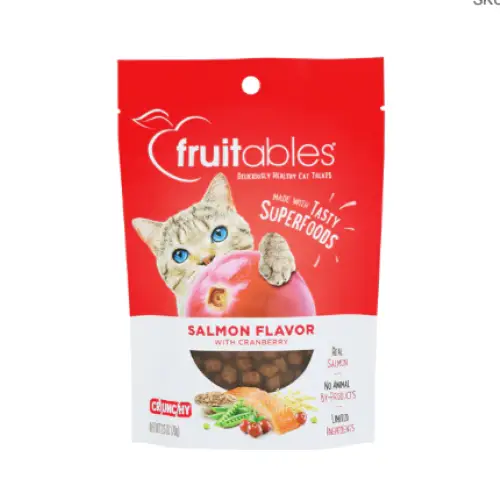 Fruitables Salmon & Cranberry Flavor Crunchy Cat Treats, 2.5 oz bag