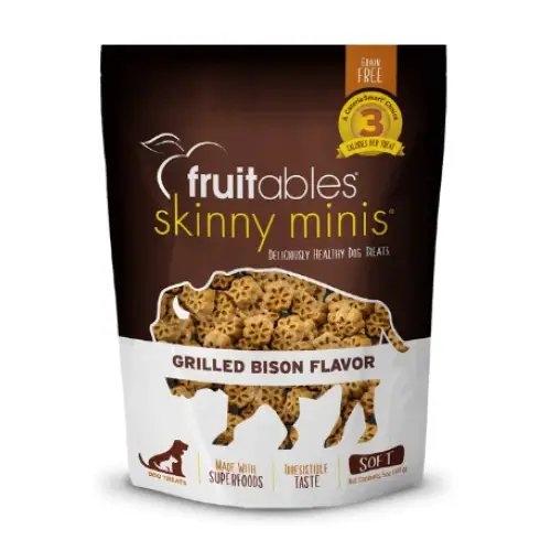 Fruitables Skinny Minis Grilled Bison Flavor Soft & Chewy Dog Treats 5-oz bag