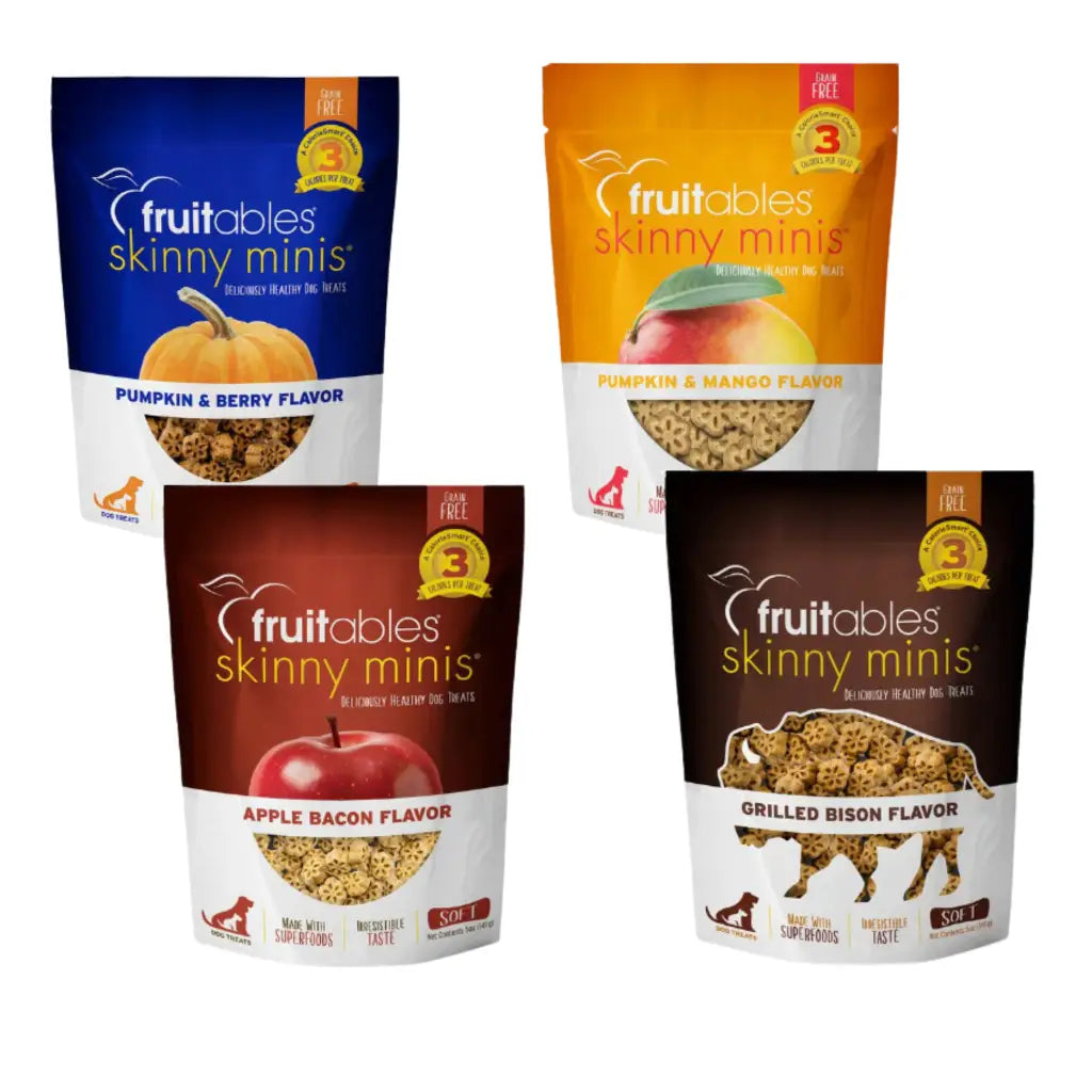 Fruitables Skinny Minis Soft & Chewy Dog Treats variety 4 pack