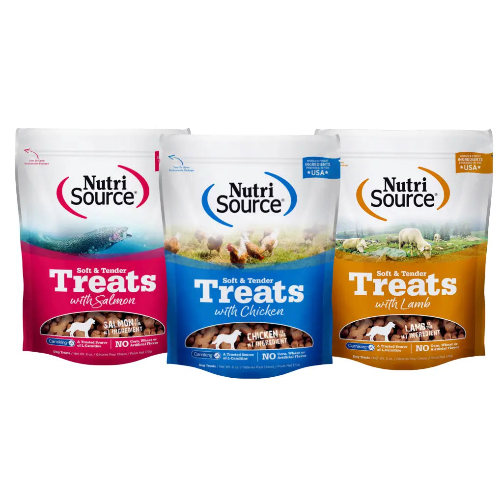 Nutrisource Soft & Tender Dog Treats Variety 3 Pack, 6 oz each