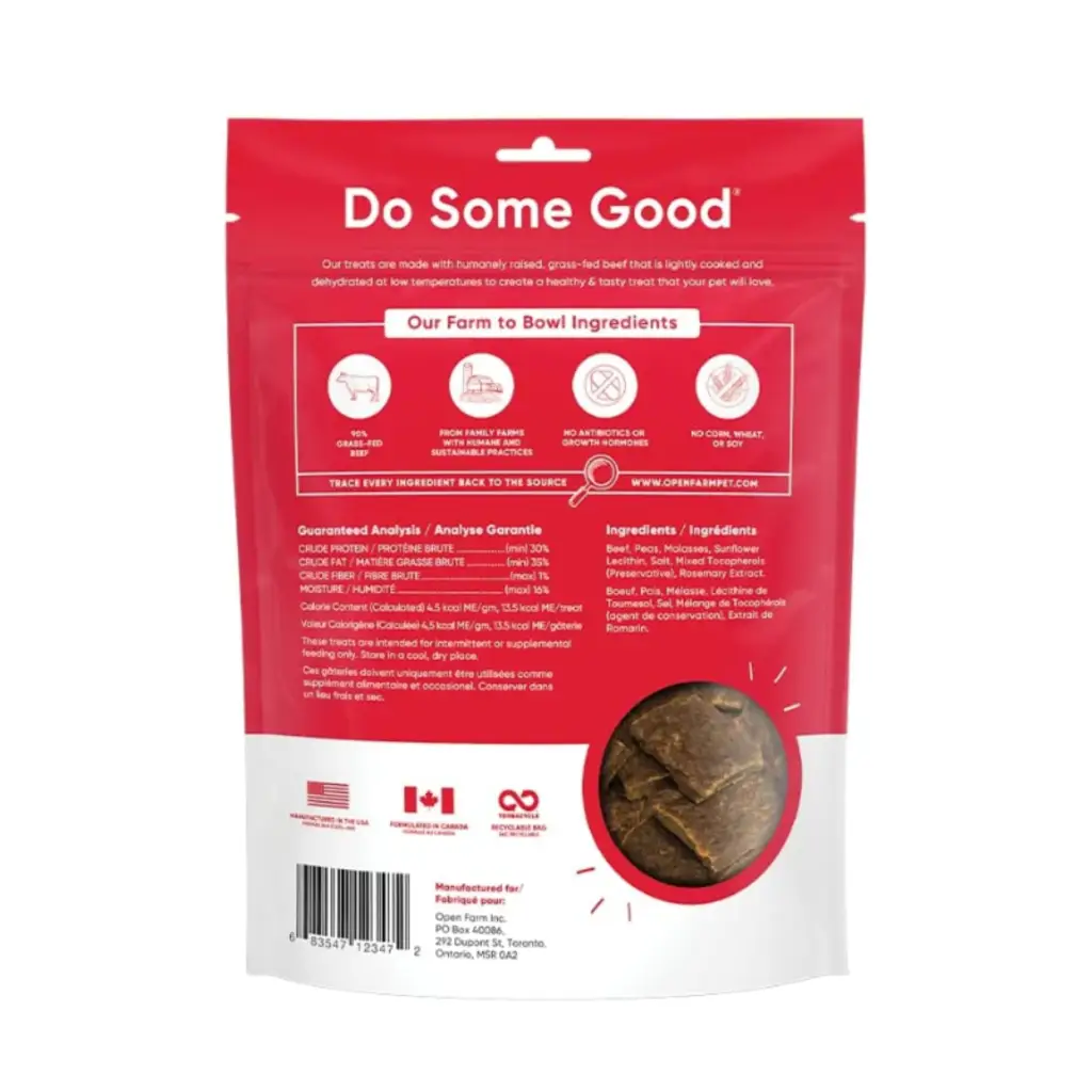 Open Farm Dehydrated Grain Free Beef Dog Treats - 4.5OZ