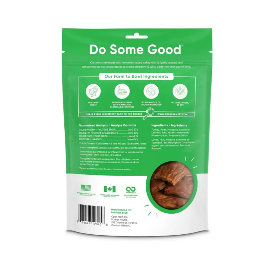 Open Farm Dehydrated Grain Free Turkey Dog Treats 4.5 OZ