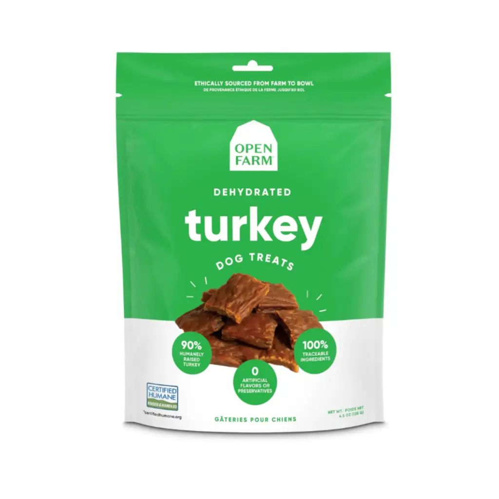 Open Farm Dehydrated Grain Free Turkey Dog Treats 4.5 OZ