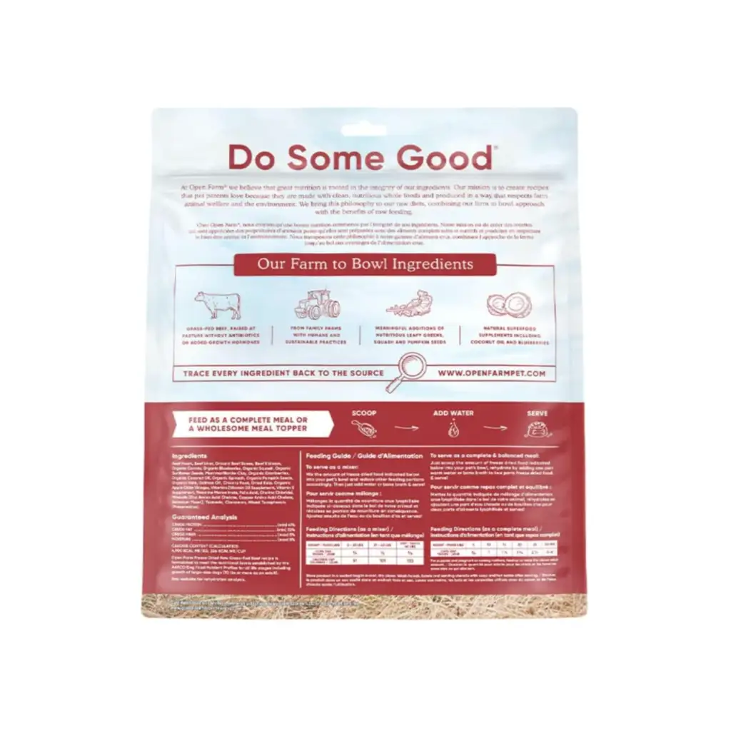 Open Farm Grain Free Grass Fed Beef Recipe Freeze Dried Raw Dog Food 3.5 oz