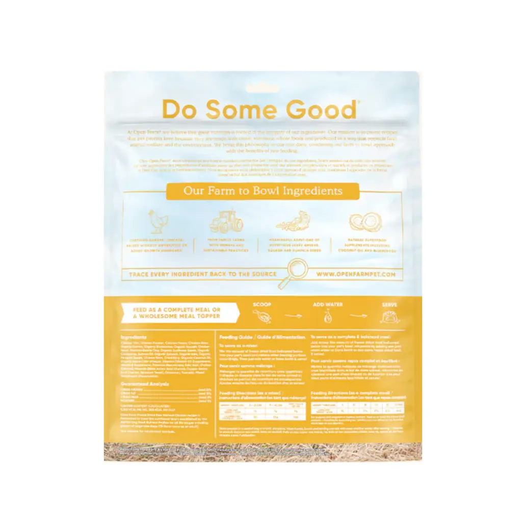 Open Farm Grain Free Harvest Chicken Recipe Freeze Dried Raw Dog Food 3.5 oz