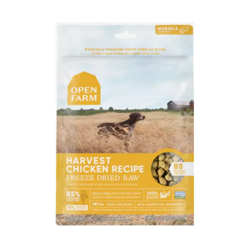 Open Farm Grain Free Harvest Chicken Recipe Freeze Dried Raw Dog Food 3.5 oz