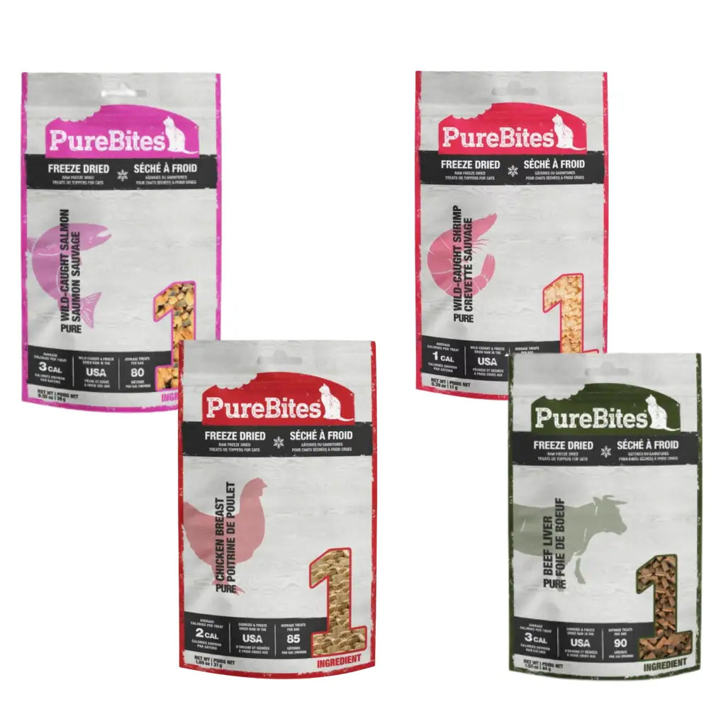 PureBites Freeze-Dried Raw Cat Treats variety 4 pack