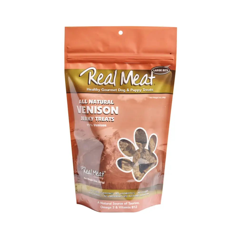 Real Meat Venison Jerky Dog Treats (12 oz)