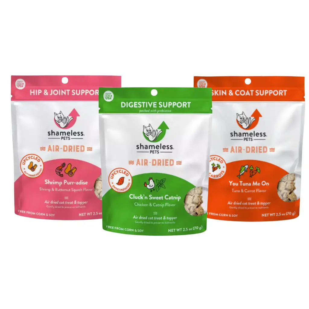 Shameless Pets Air-Dried Cat Treat Variety 3 pack, 2.5-oz bag each