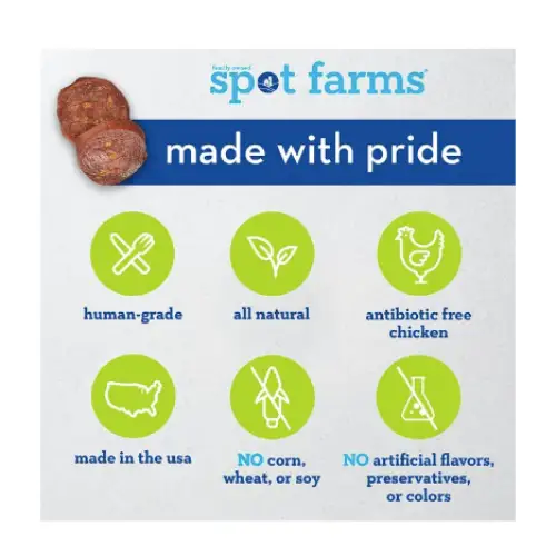 Spot Farms Chicken Apple Sausage Recipe Dog Treats 12.5-oz