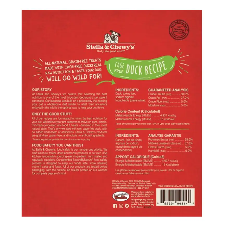Stella & Chewy’s Duck Wild Weenies Freeze-Dried Raw Dog