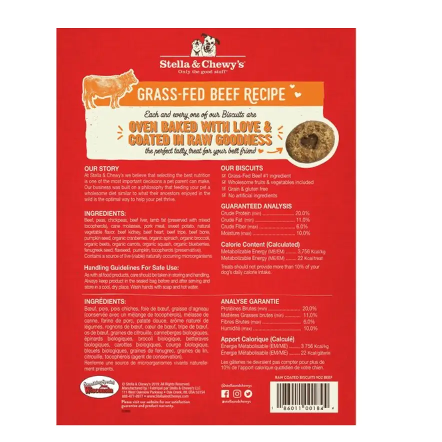 Stella & Chewy’s Raw Coated Biscuits Grass-Fed Beef Recipe