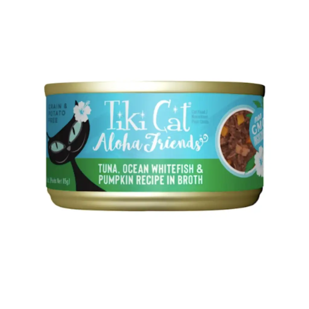 Tiki Cat Aloha Friends Tuna, Ocean Whitefish & Pumpkin Wet Cat Food, 3 oz.