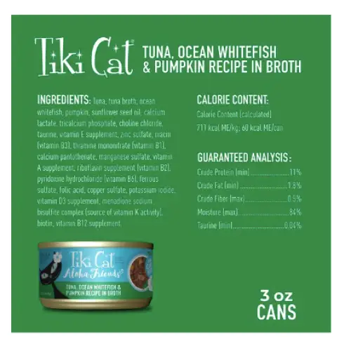 Tiki Cat Aloha Friends Tuna Ocean Whitefish & Pumpkin Wet