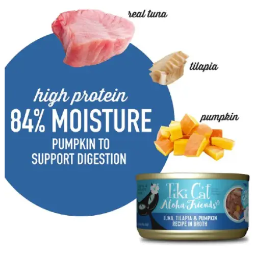 Tiki Cat Aloha Friends Tuna Tilapia & Pumpkin Wet Cat Food 3
