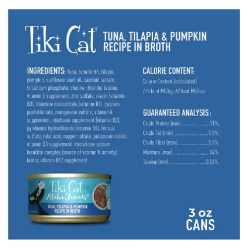 Tiki Cat Aloha Friends Tuna Tilapia & Pumpkin Wet Cat Food 3