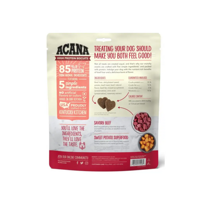 ACANA High-Protein Biscuits Grain-Free Beef Liver Recipe Small/Med Breed Dog Treats, 9-oz bag