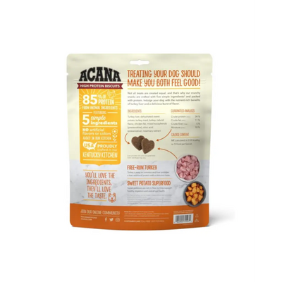 ACANA High-Protein Biscuits Grain-Free Turkey Liver Recipe Small/Med Breed Dog Treats, 9-oz bag