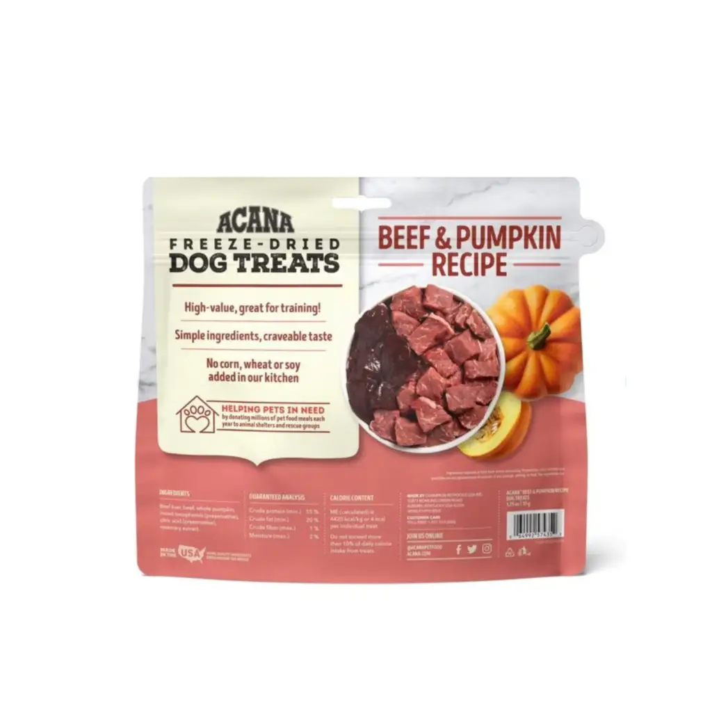 ACANA Singles Beef & Pumpkin Formula Grain-Free Freeze-Dried Dog Treats 1.25-oz bag