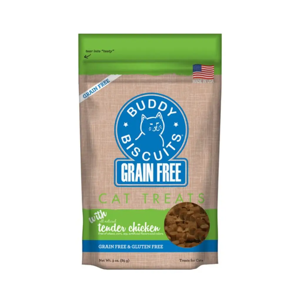 Buddy Biscuits Grain Free Buddy Biscuits for Cats, Tender Chicken, 3-oz bag