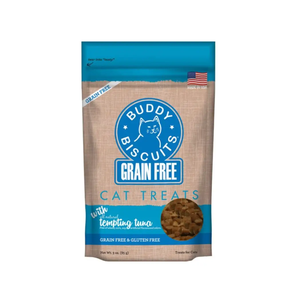 Buddy Biscuits Grain-Free with Tempting Tuna Cat Treats, 3-oz bag