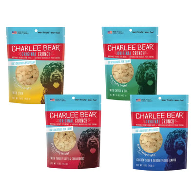 Charlee Bear Original Crunch Dog treats Variety 4 pack