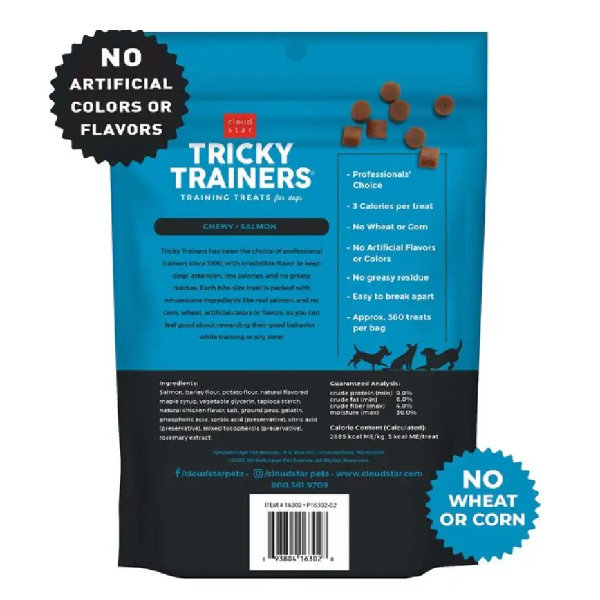 Cloud Star Chewy Tricky Trainers Salmon Flavor Dog Treats