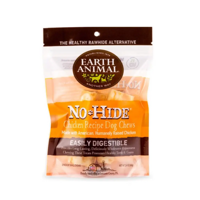 Earth Animal No-Hide Long Lasting Natural Rawhide Alternative Chicken Recipe Small Chew Dog Treats, 2 count