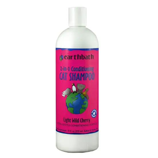 Earthbath 2-in-1 Light Wild Cherry Conditioning Cat Shampoo, 16-oz bottle
