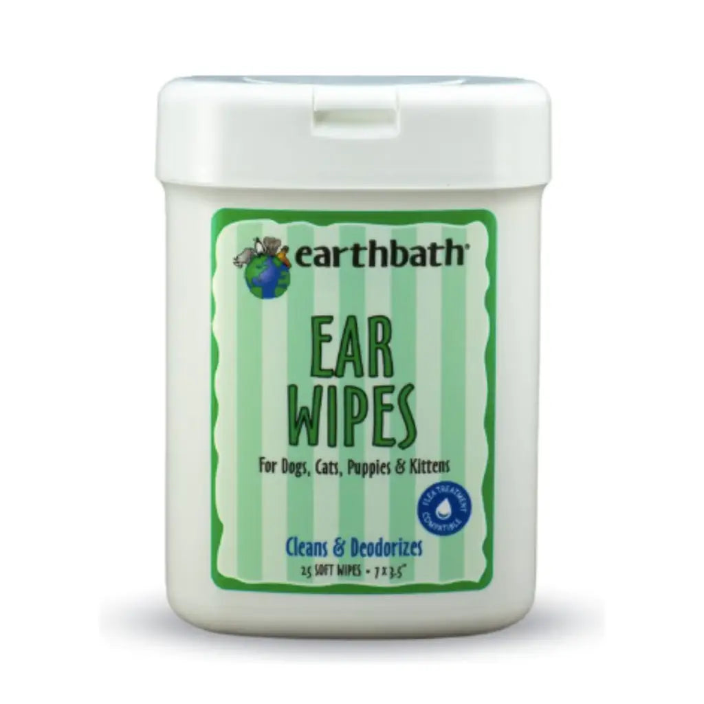 Earthbath Ear Wipes for Dogs & Cats, 25 count