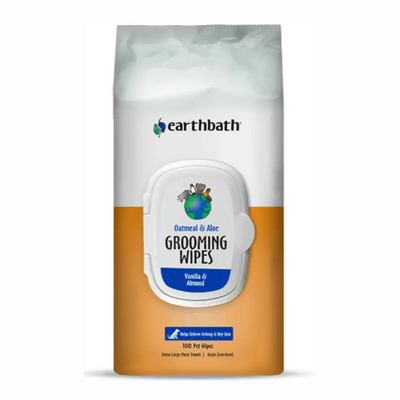 Earthbath Oatmeal & Aloe, Vanilla & Almond Grooming Wipes for Pets, Count of 100