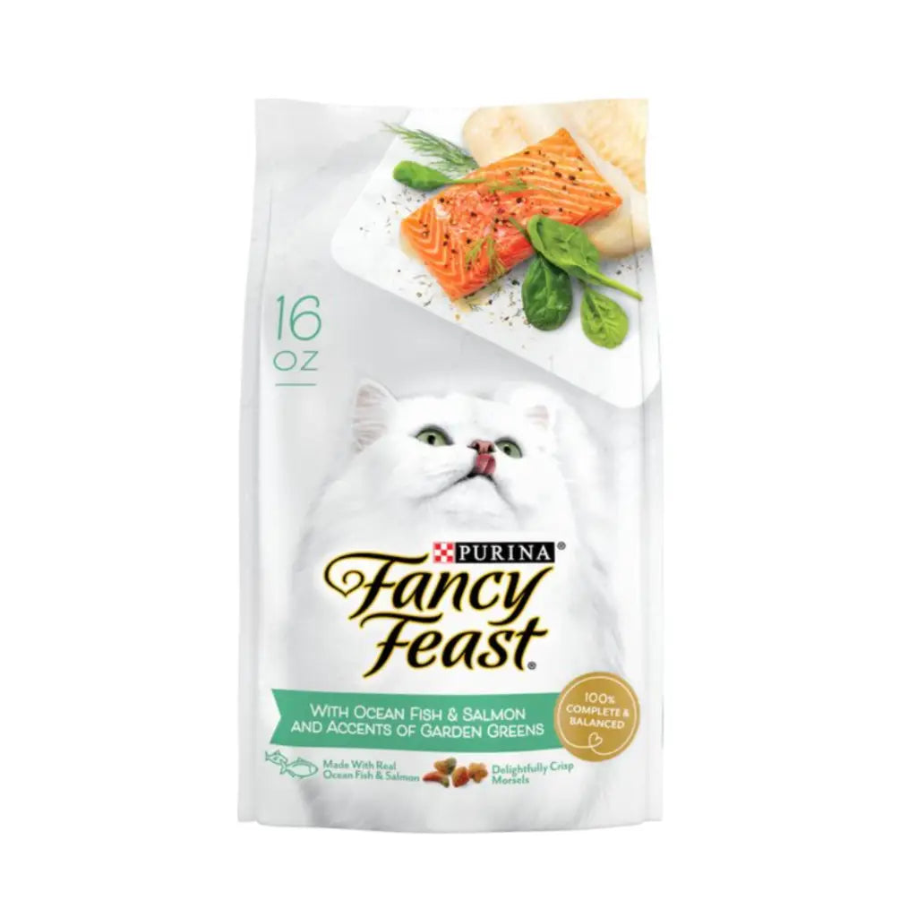 Fancy Feast Gourmet Ocean Fish & Salmon & Accents of Garden Greens Dry Cat Food