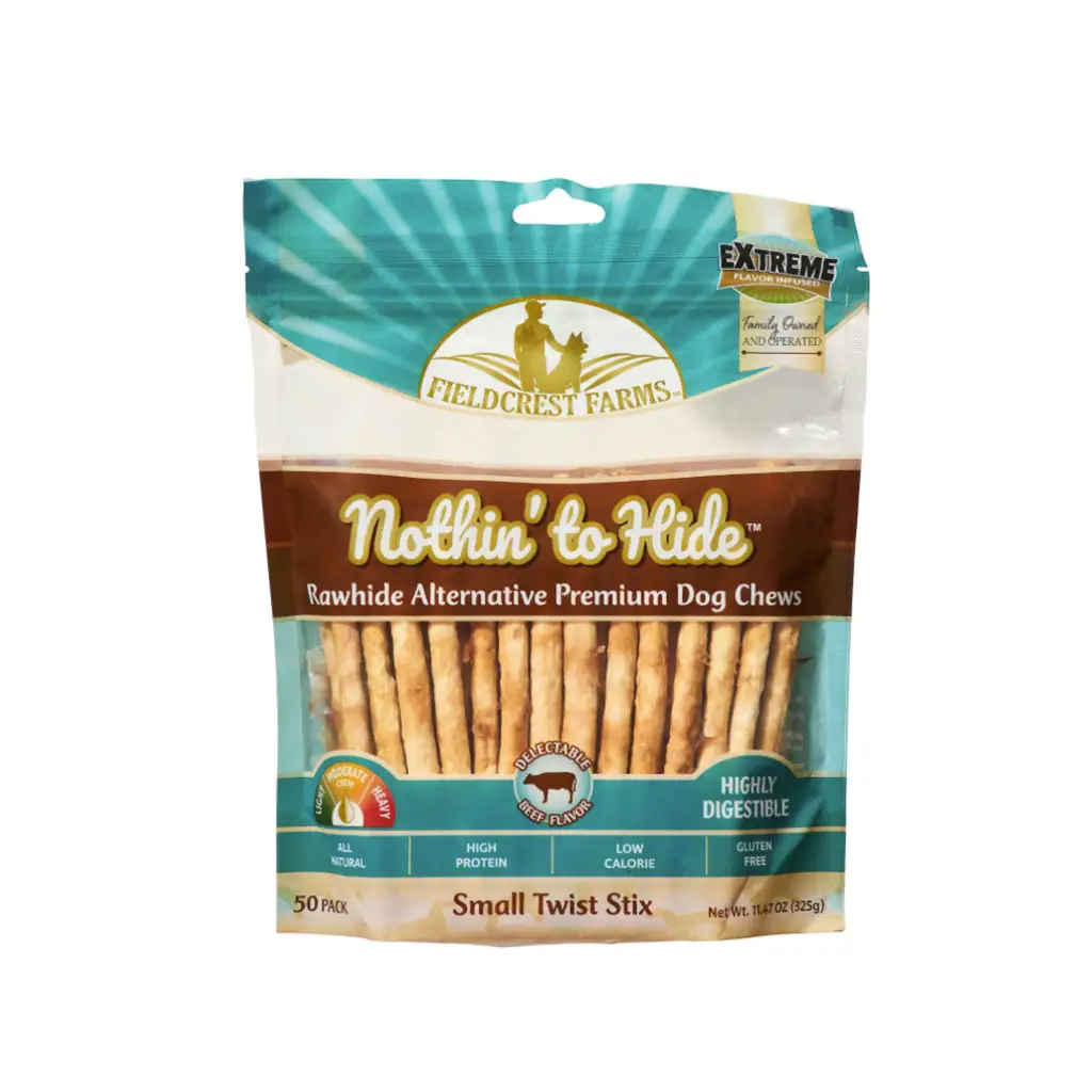 Fieldcrest Farms Nothin' to Hide Sticks Beef Flavor Premium Dog Chews, 11.4 oz., Pack of 50