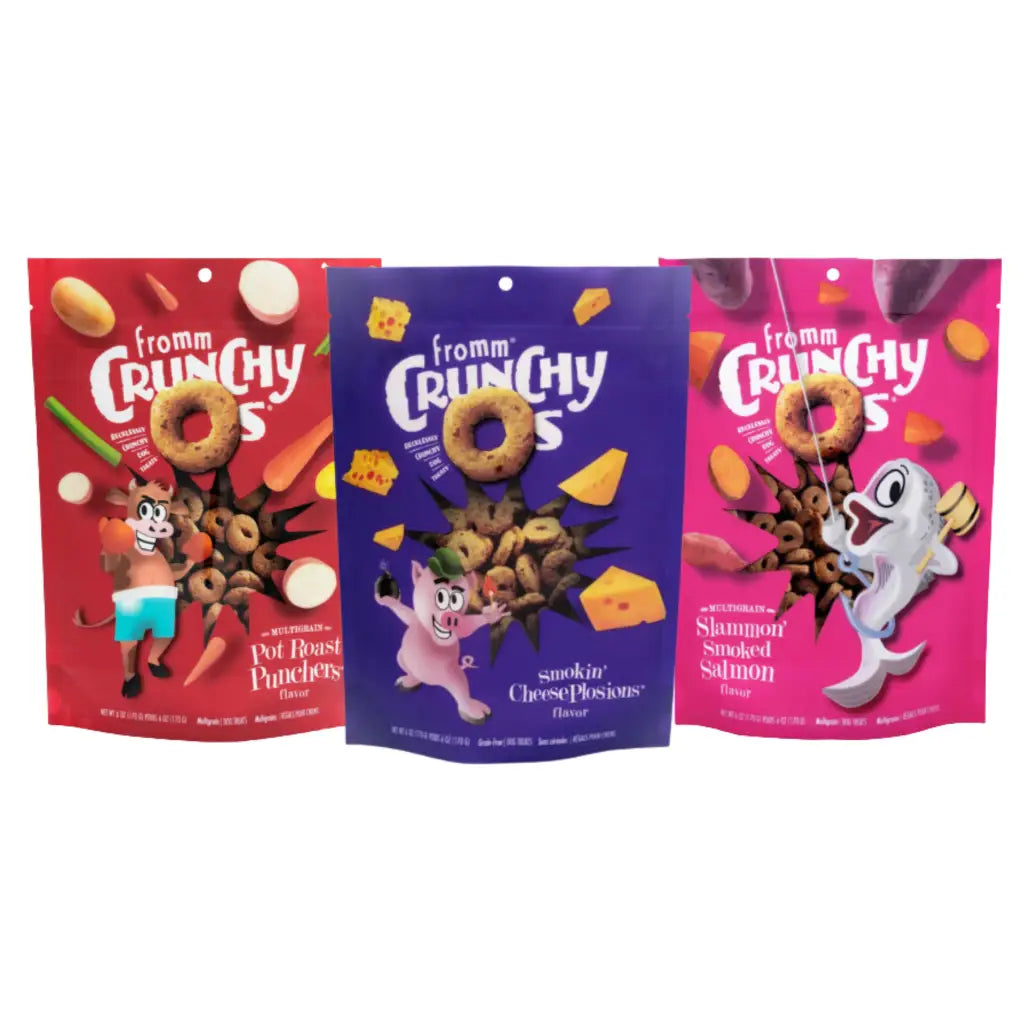 Fromm Crunchy O's Bundle DogTreats, Variety 3 pack, 6-oz bag