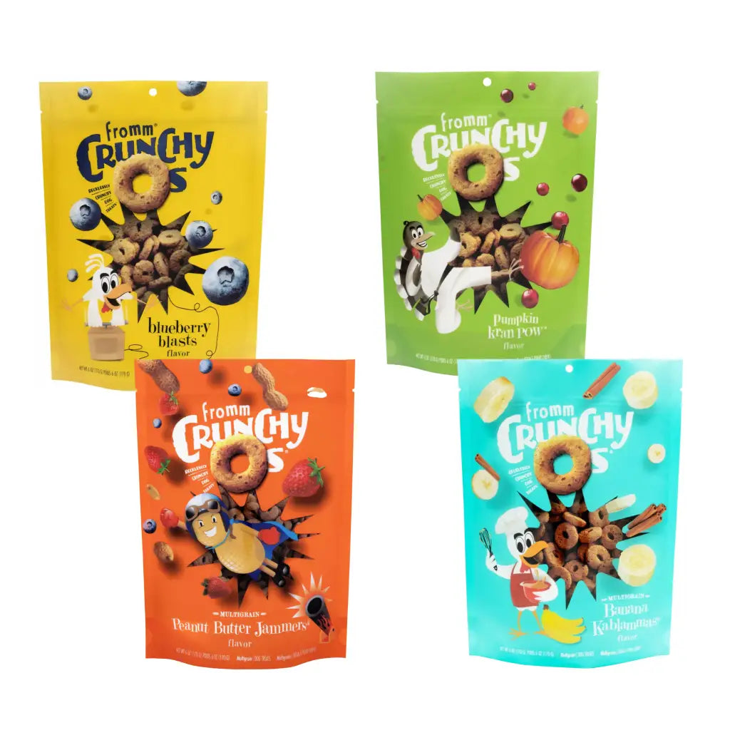 Fromm Crunchy O's Bundle DogTreats, Variety 4 pack, 6-oz bag