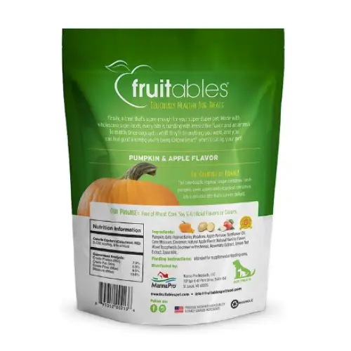Fruitables Pumpkin & Apple Flavor Crunchy Dog Treats 7-oz bag