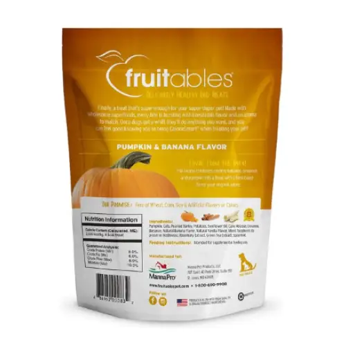 Fruitables Pumpkin & Banana Flavor Crunchy Dog Treats 7-oz bag