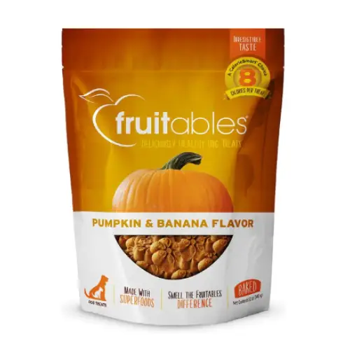 Fruitables Pumpkin & Banana Flavor Crunchy Dog Treats 7-oz bag