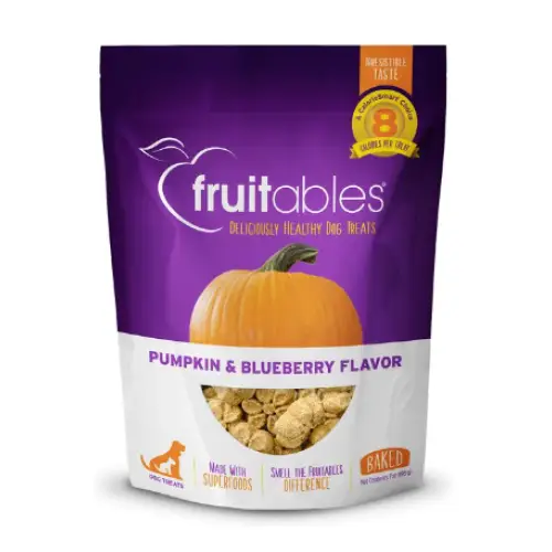 Fruitables Pumpkin & Blueberry Flavor Crunchy Dog Treats 7-oz bag