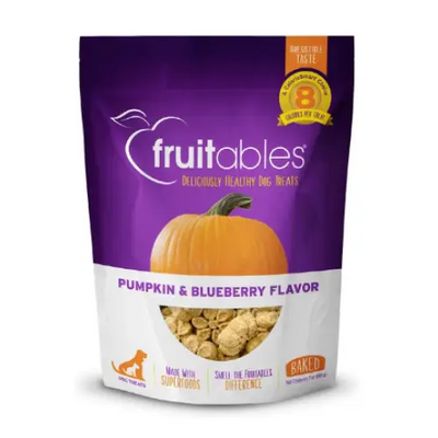 Fruitables Pumpkin & Blueberry Flavor Crunchy Dog Treats 7-oz bag