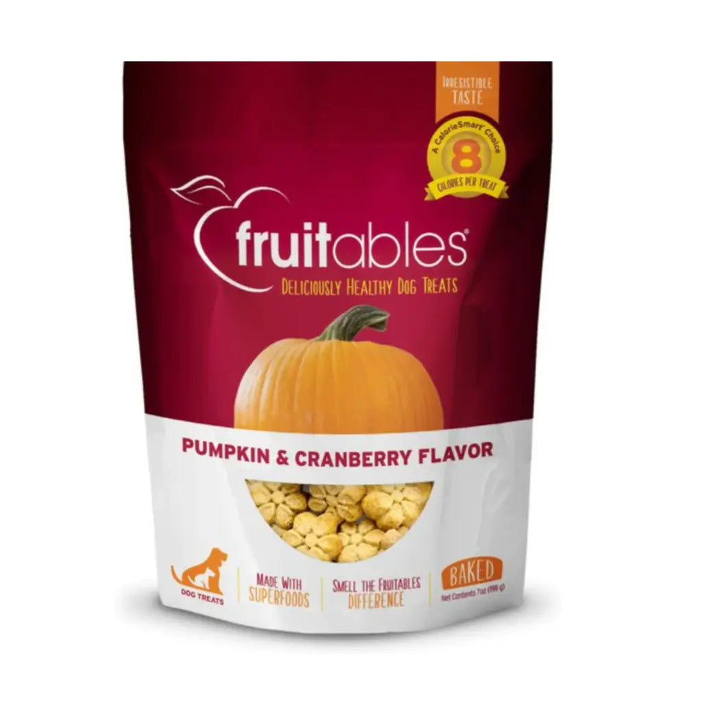 Fruitables Pumpkin & Cranberry Flavor Crunchy Dog Treats, 7-oz bag