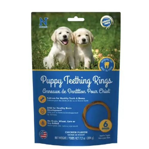 N-Bone Puppy Teething Ring Chicken Flavor Grain-Free Dog Treats, 6 count