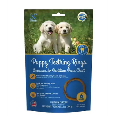 N-Bone Puppy Teething Ring Chicken Flavor Grain-Free Dog Treats, 6 count