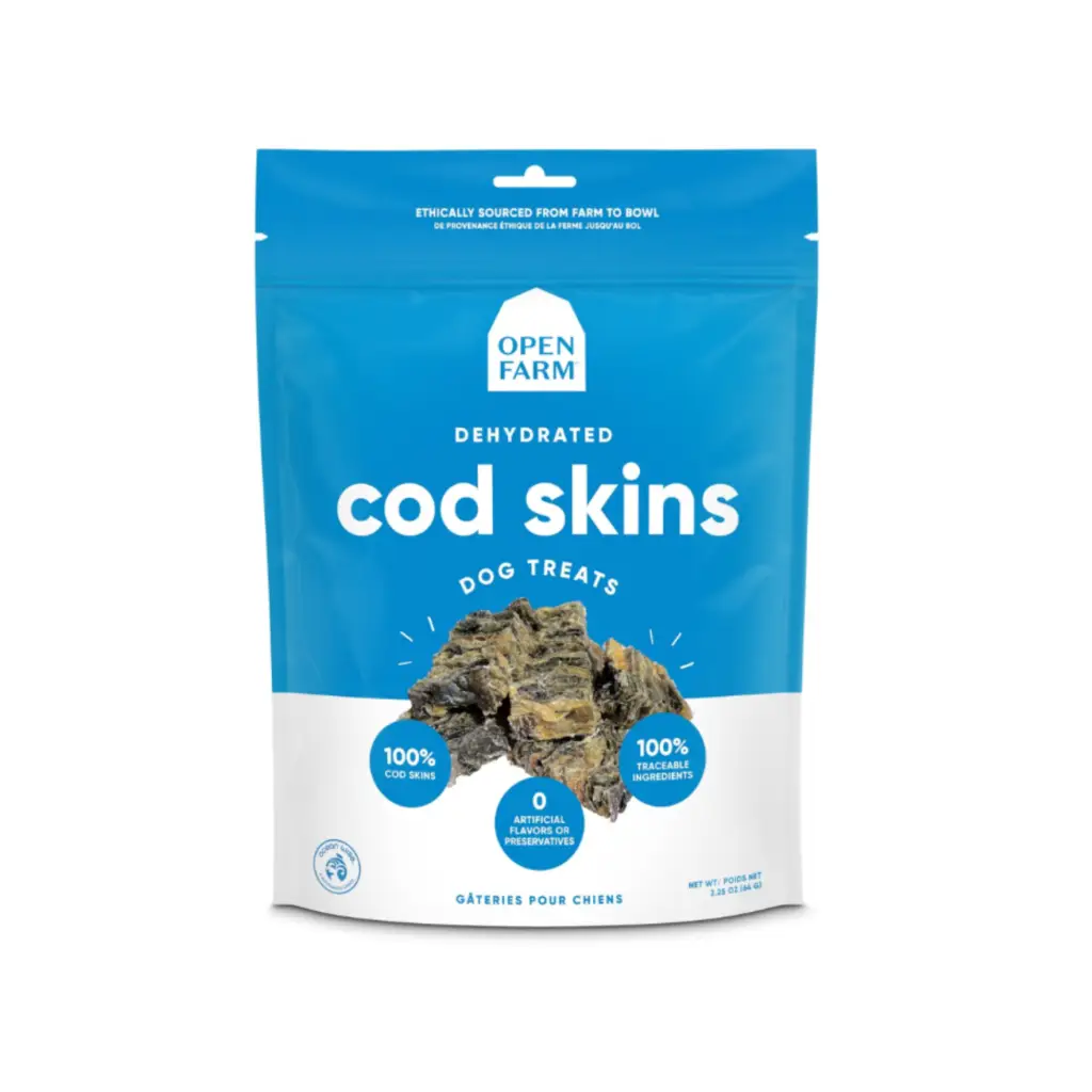 Open Farm Dehydrated Grain Free Cod Skins Dog Treats- 2.25 oz