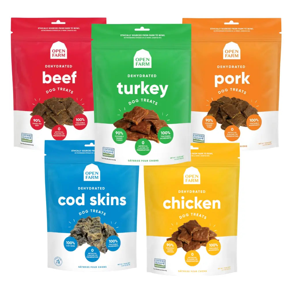 Open Farm Dehydrated Grain Free Dog Treats - Variety 5 pack, 4.5-oz each