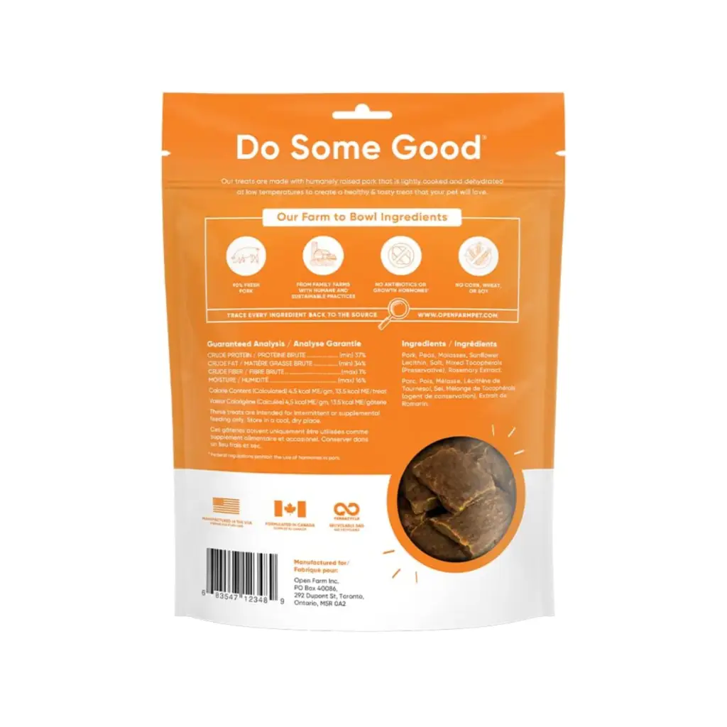 Open Farm Dehydrated Grain Free Pork Dog Treats 4.5OZ