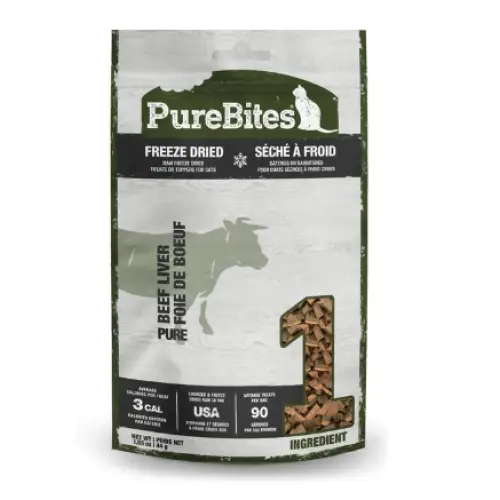 PureBites Beef Liver Freeze-Dried Raw Cat Treats, 1.55-oz bag